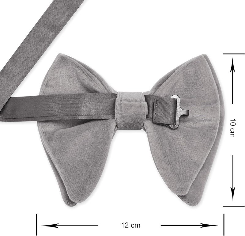 Branduce Velvet Bow Ties for Men Oversize Pre-tie Bowtie Tuxedo Bowties for Wedding - Image 4